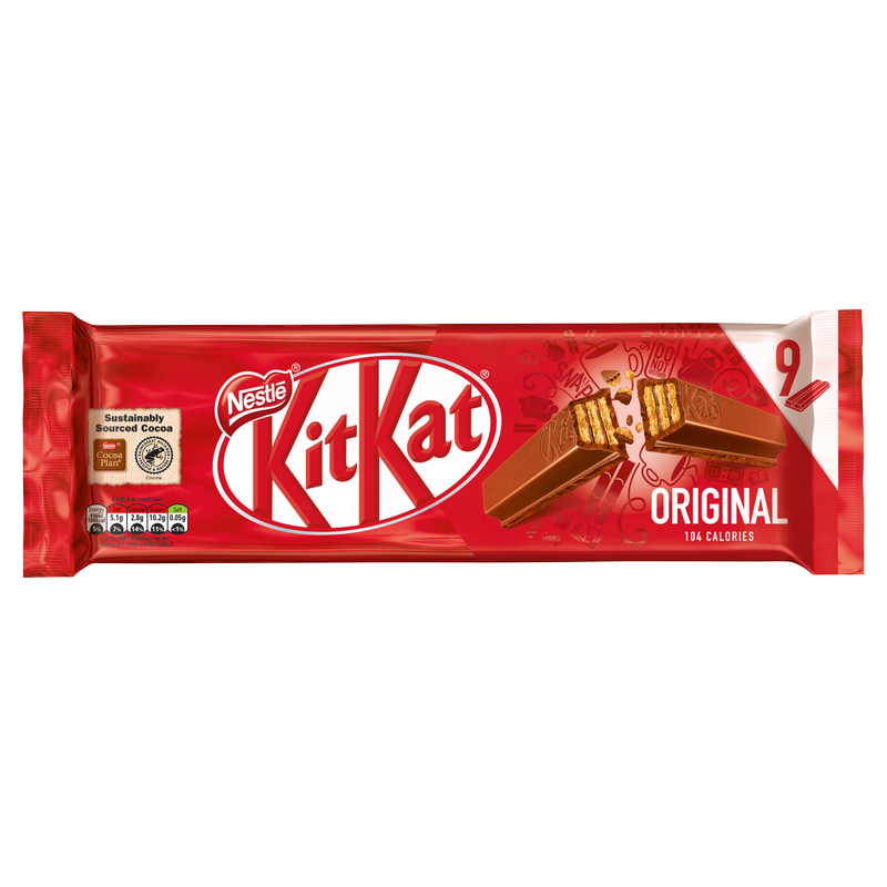 KitKat 2 Fingers Milk Chocolate, 9 x 20.7g
