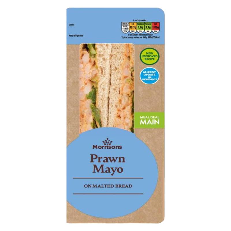 Morrisons Prawn Mayo Sandwich, 1pcs