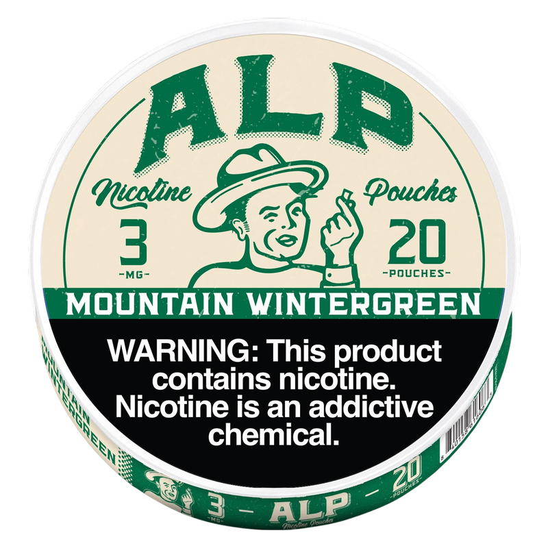 ALP Mountain Wintergreen Nicotine Pouches, 3mg