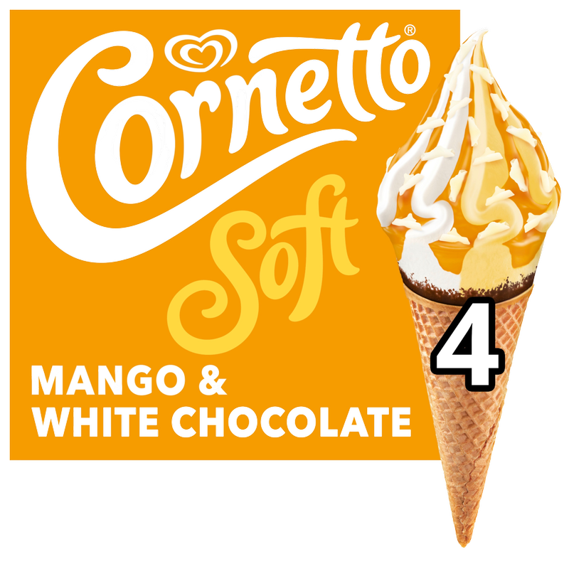 Cornetto Soft Mango & White Chocolate, 4 x 140ml