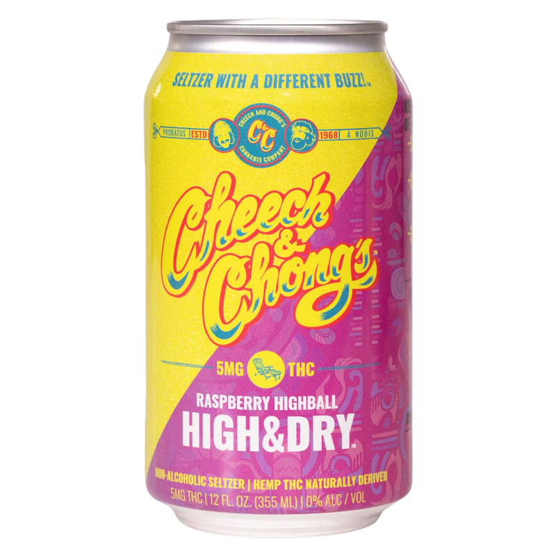 High And Dry Cheech And Chong Cheech & Chong's High & Dry Raspberry Highball 5mg THC Seltzer 6pk 12oz