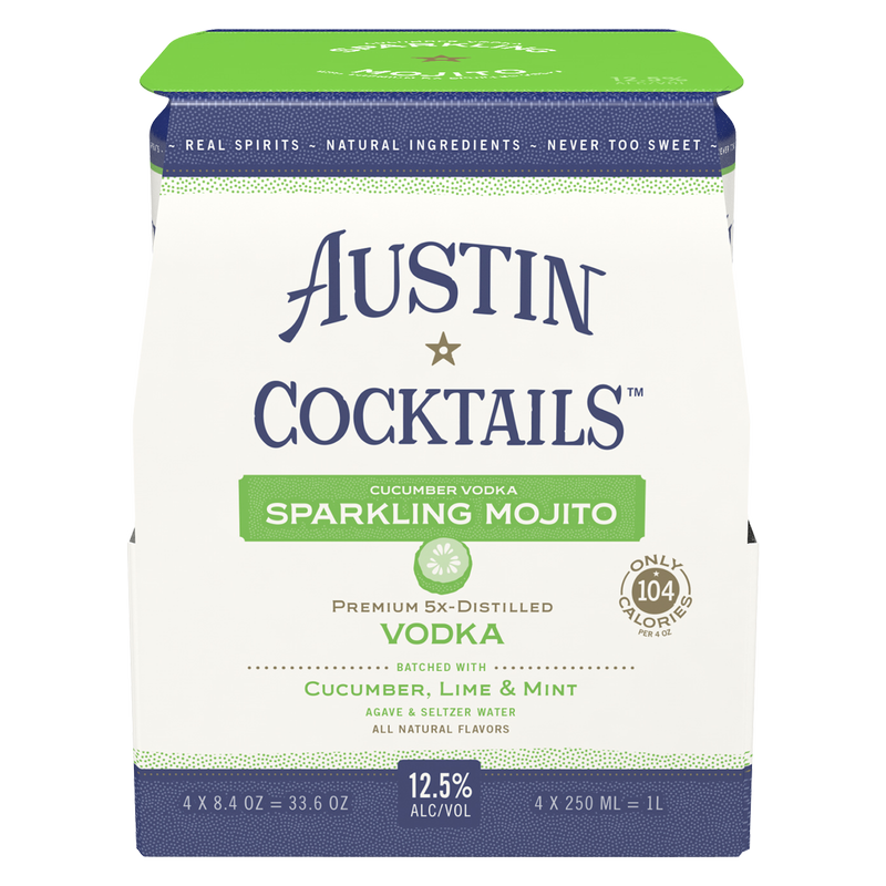 Austin Cocktails Cucumber Vodka Sparkling Mojito 4pk 250ml Can 12.5% ABV