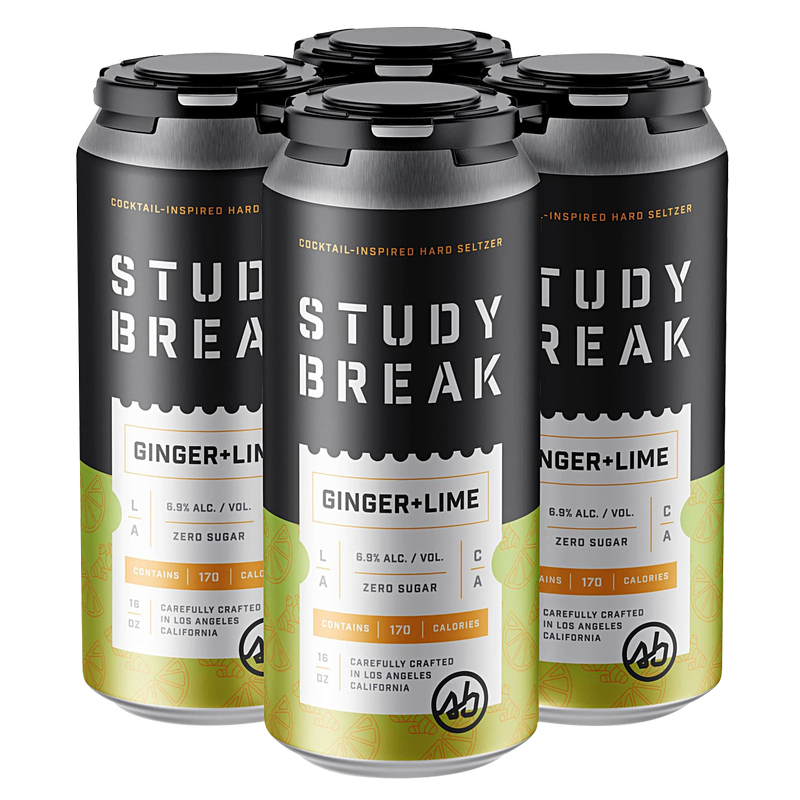 Study Break Ginger + Lime Hard Seltzer 4pk 16oz Cans