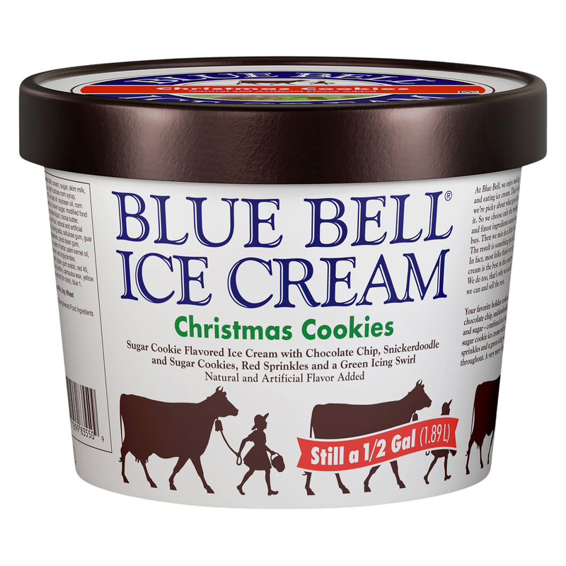 Blue Bell Christmas Cookies Ice Cream, 64oz. 