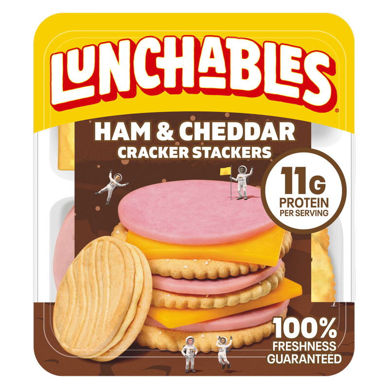 Lunchables Ham & Cheddar Cheese Cracker Stackers Vanilla Creme Cookies - 3.5oz