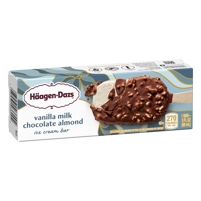 Haagen-Dazs Vanilla Milk Chocolate Almond Ice Cream Bar 1ct