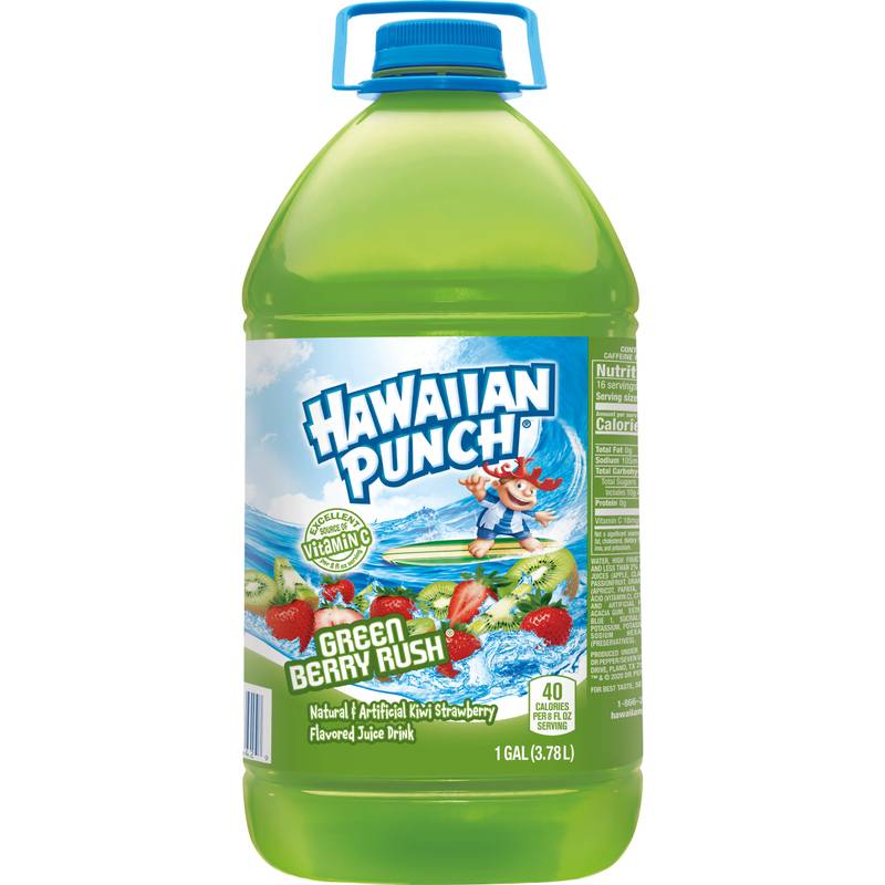 Hawaiian Punch Green Berry Rush Juice Drink, 1 gal bottle