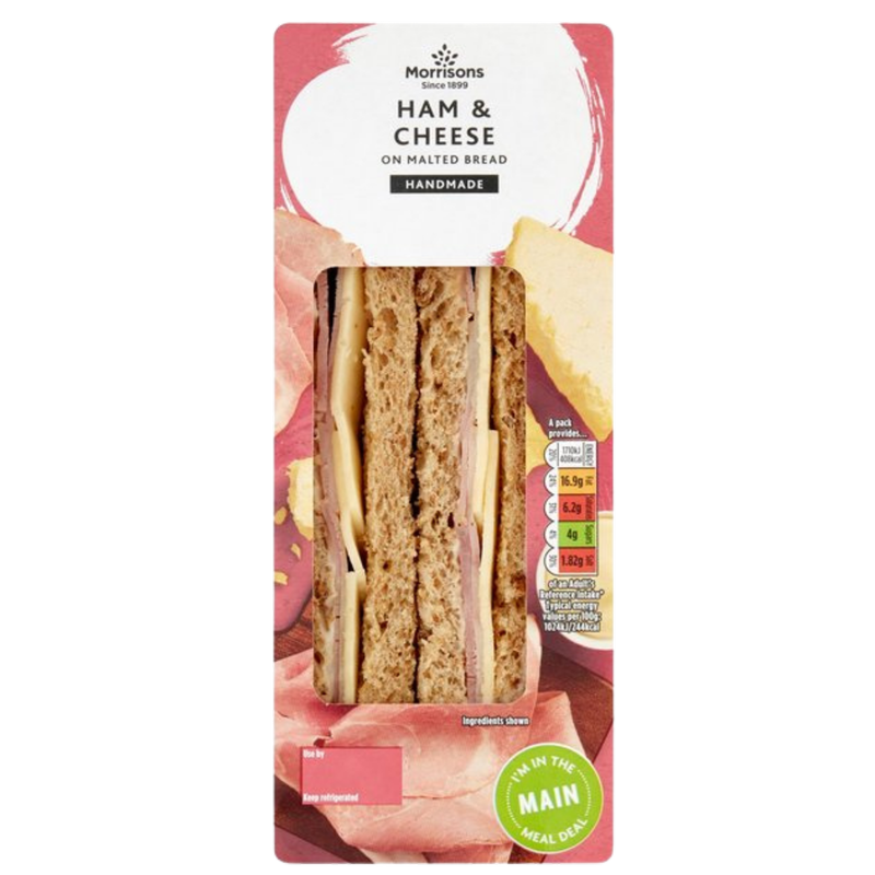 Morrisons Ham & Cheese Sandwich, 1pcs