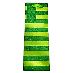 Bottle Bag Green Glittered Stripe