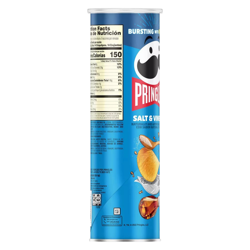 Pringles Potato Crisps Chips Salt and Vinegar 5.5oz