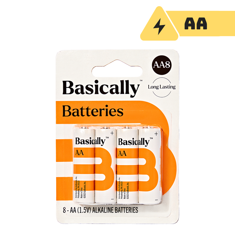 Basically 8ct AA Alkaline Batteries