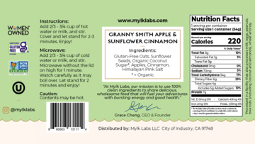 Mylk Labs Granny Smith Apple & Sunflower Cinnamon Oatmeal 2oz