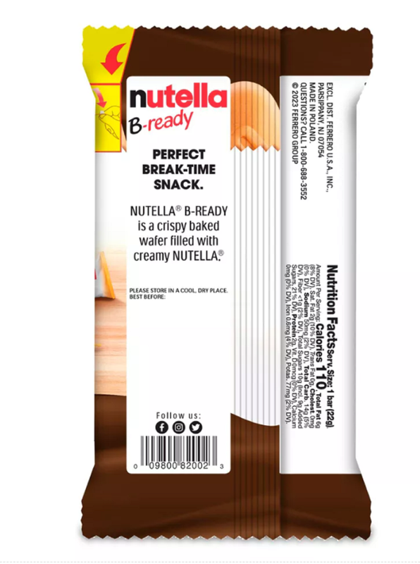 Nutella B-Ready Crispy Wafer 2ct