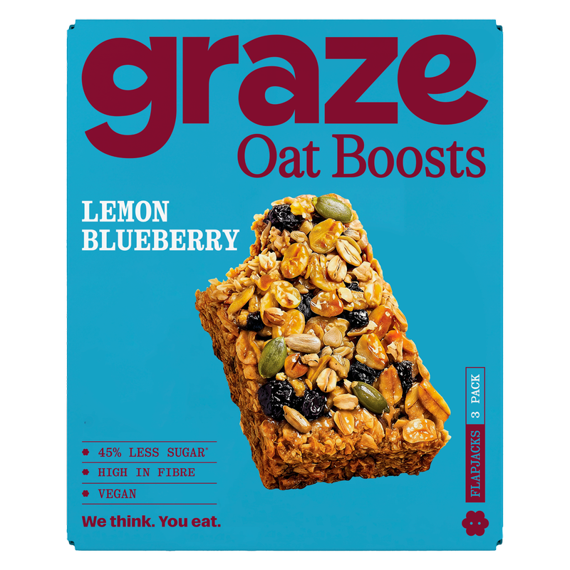 Graze Lemon Blueberry Oat Boosts Flapjacks, 3 x 40g