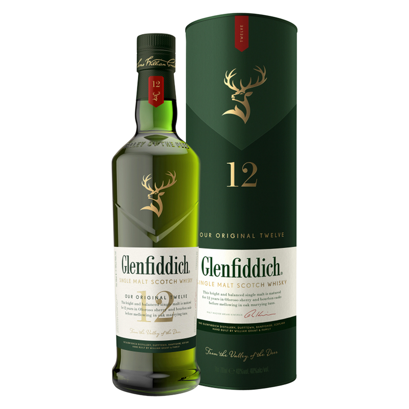 Glenfiddich 12 YO Single Malt Scotch Whisky, 70cl
