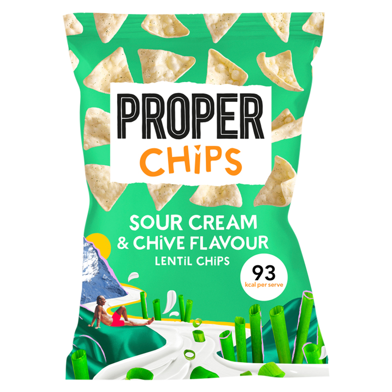 Properchips Sour Cream & Chive Lentil Chips, 85g