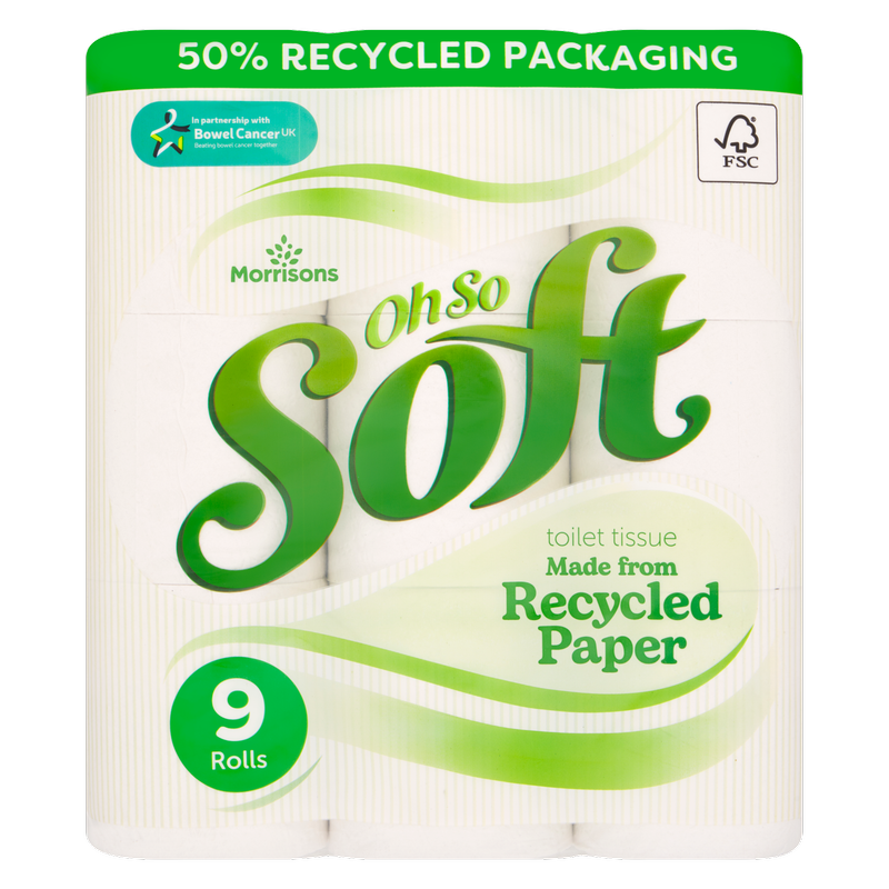 Morrisons 100% Recycled Toilet Roll, 9pcs