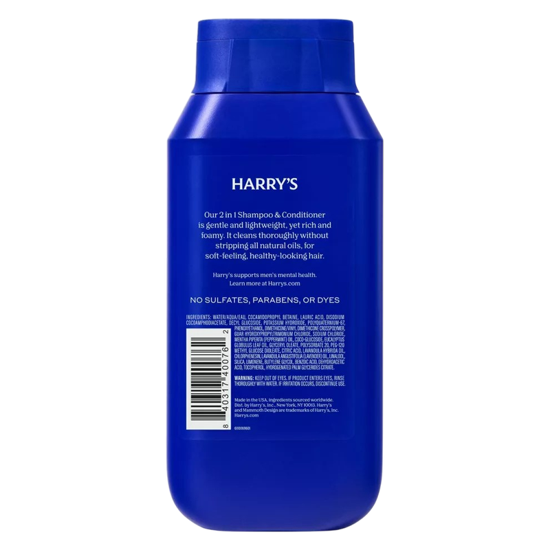 Harry's Men's 2 in 1 Shampoo and Conditioner, Aspen, 14oz