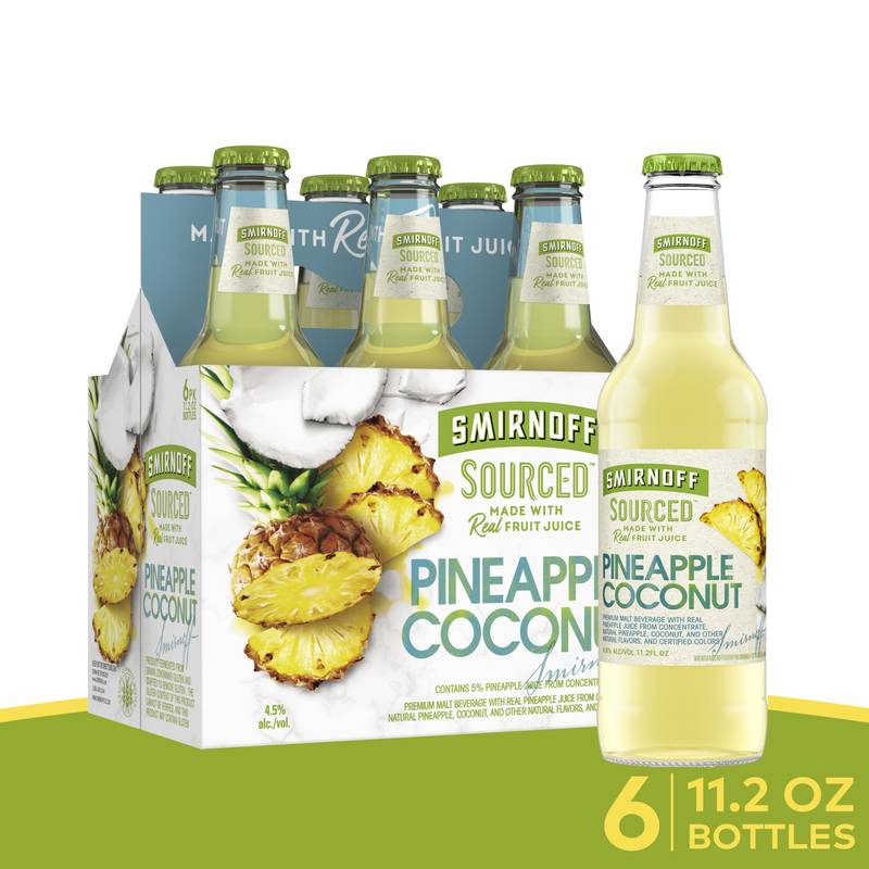 Smirnoff Sourced Pineapple Coconut 6pk 11.2oz Btl