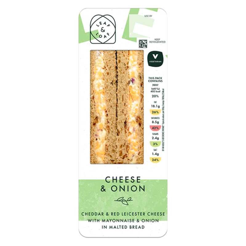Leaf & Loaf Cheese & Onion Sandwich, 1pcs
