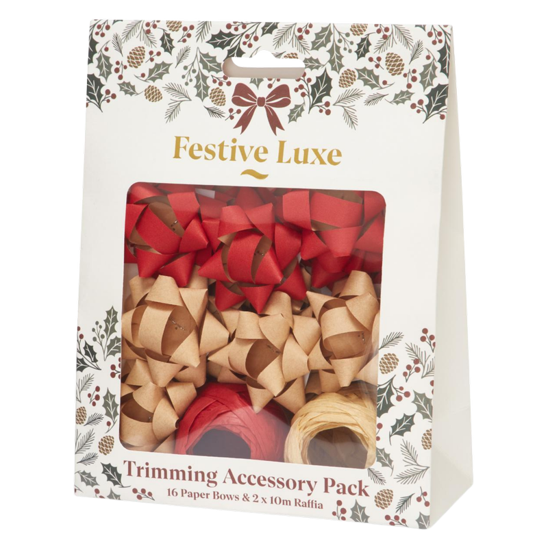 Morrisons Red Bow And Raffia Pack, 1pcs