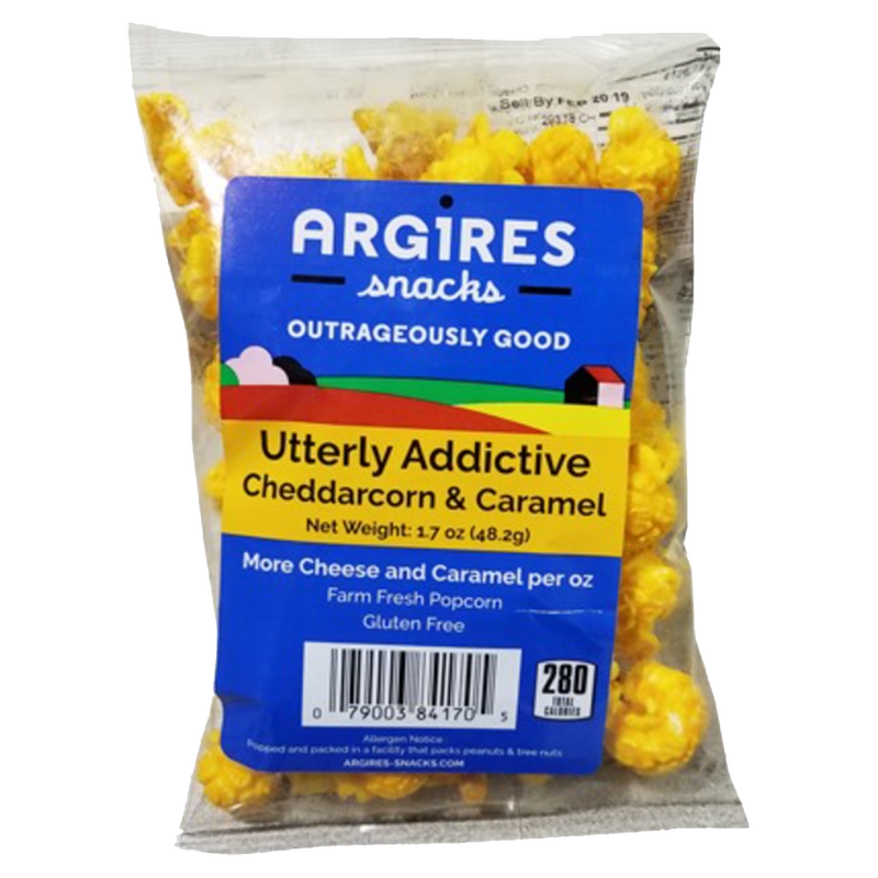 Argires Popcorn Utterly Addictive Cheddarcorn & Caramel Mix 3.35oz
