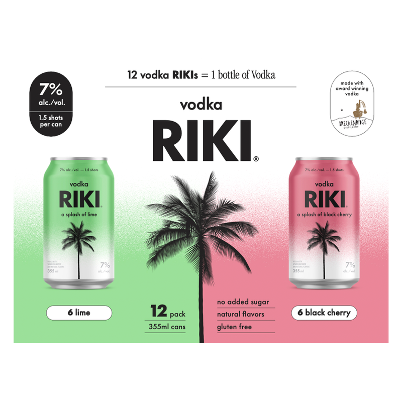RIKI Vodka Black-Cherry & Lime 12pk 12oz (14 Proof)