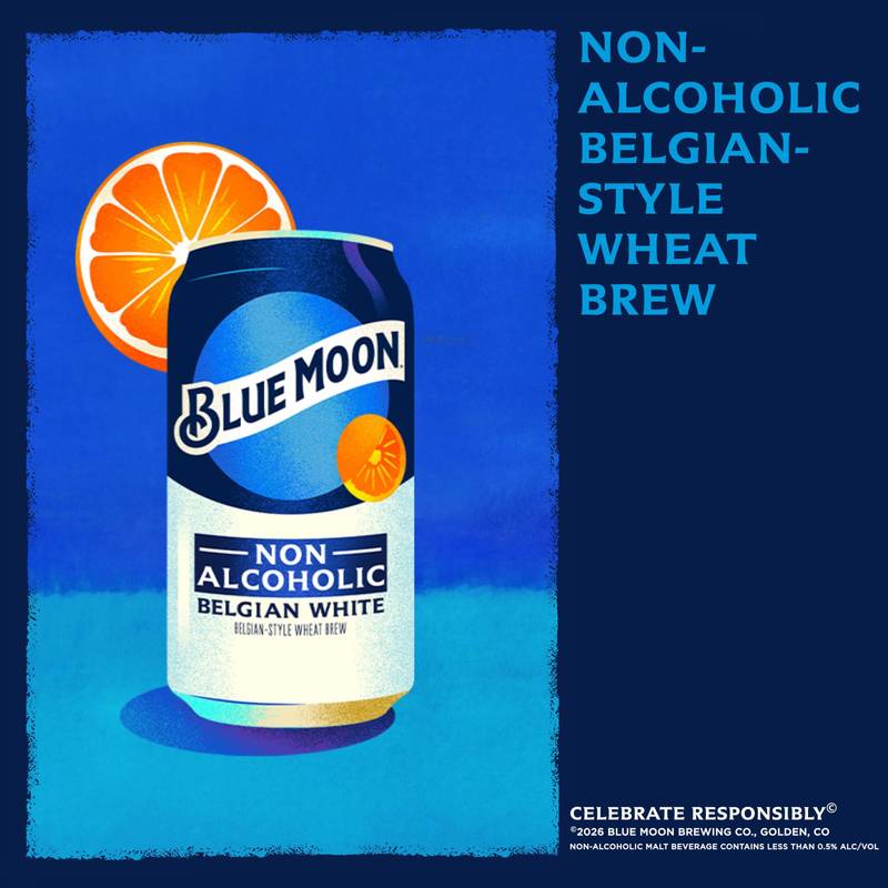 Blue Moon Non-Alcoholic Belgian White 6pk 12oz Can 0.45% ABV