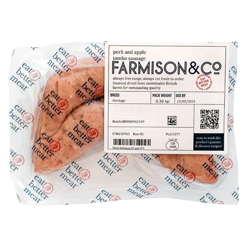 Farmison & Co 2 Pork & Apple XL Sausage, 250g