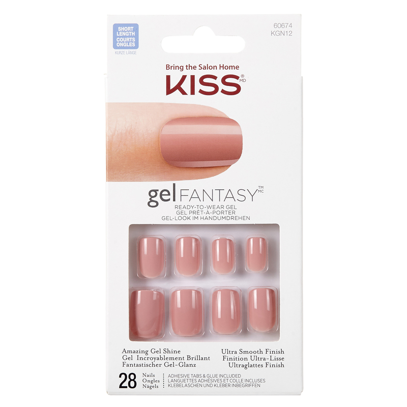 Kiss Gel Fantasy Ready-To-Wear Fake Nails Pink 28 ct