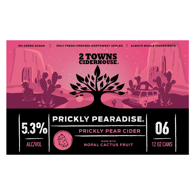 2 Towns Prickly Pearadise Cider 6pk 12oz Can