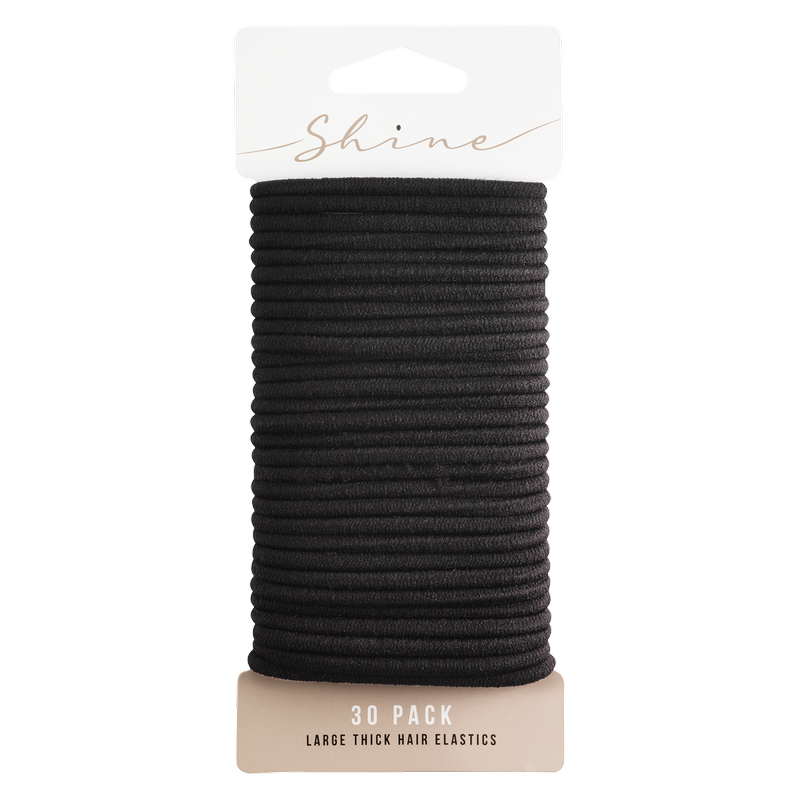 Shine Large Thick Hair Elastics, 30pcs