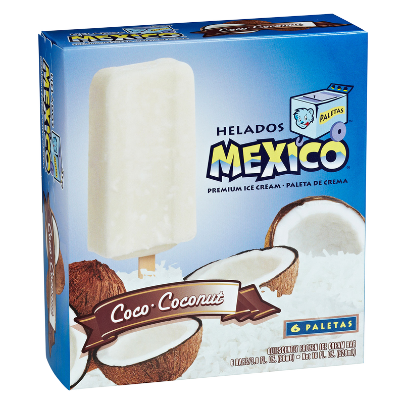 Helados Mexico Coconut Cream Ice Cream Bar 6ct 18oz