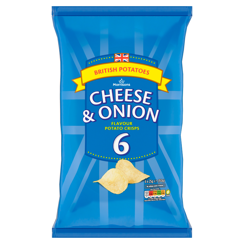 Morrisons Cheese & Onion Crisps, 6 x 25g