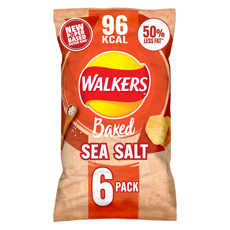 Walkers Oven Baked Sea Salt, 6 x 22g