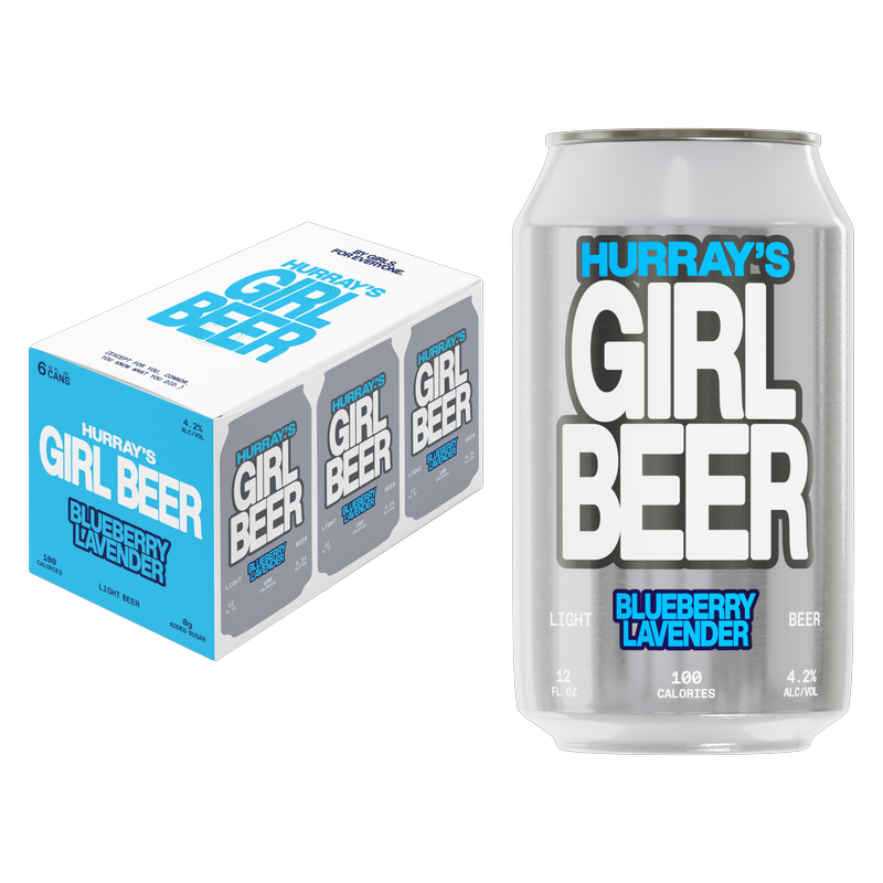 Hurray! Girl Beer Blueberry Lavender Light Beer 6pk 12oz  4.2% ABV