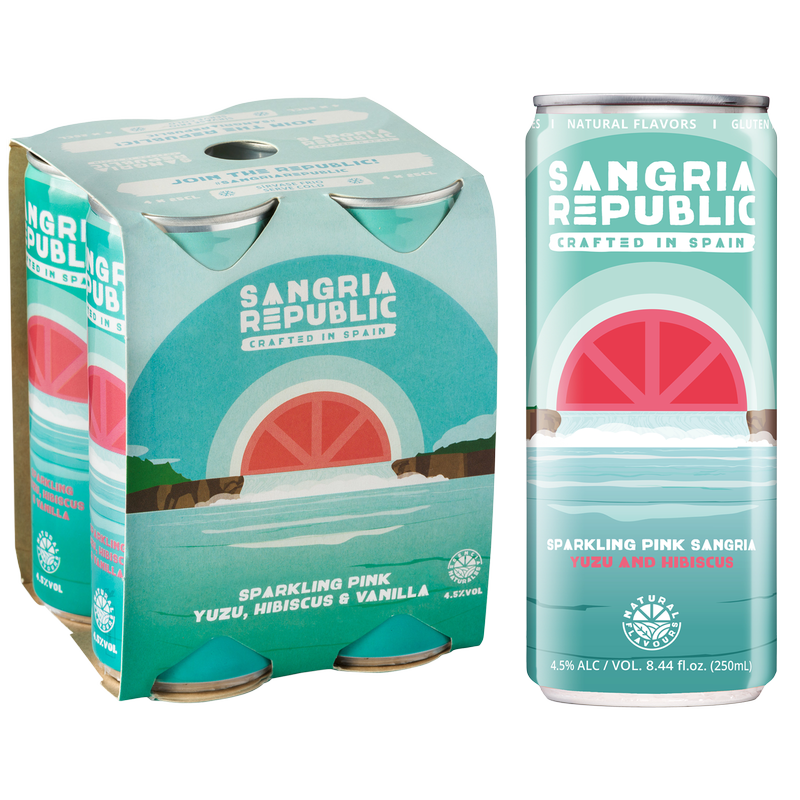Sangria Republic Sparkling Pink Sangria 4pk 250ml Can 4.5% ABV