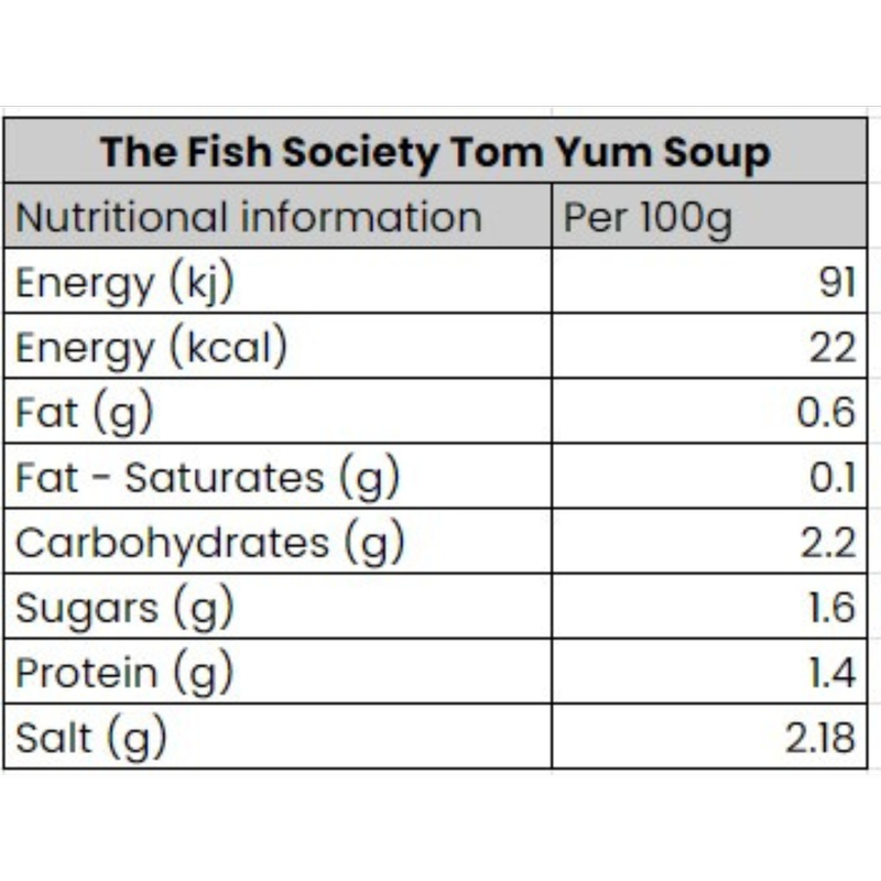 The Fish Society Tom Yum Soup - Frozen, 400g