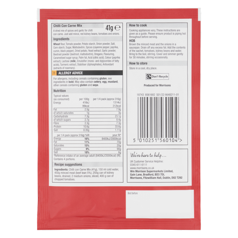 Morrisons Chilli Con Carne Mix, 41g