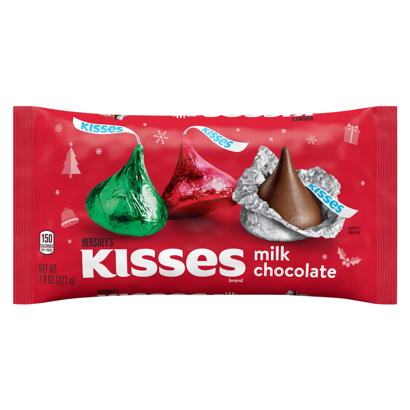 Hershey's KISSES Holiday Candy Red, Green, & Silver Foils 7.8oz