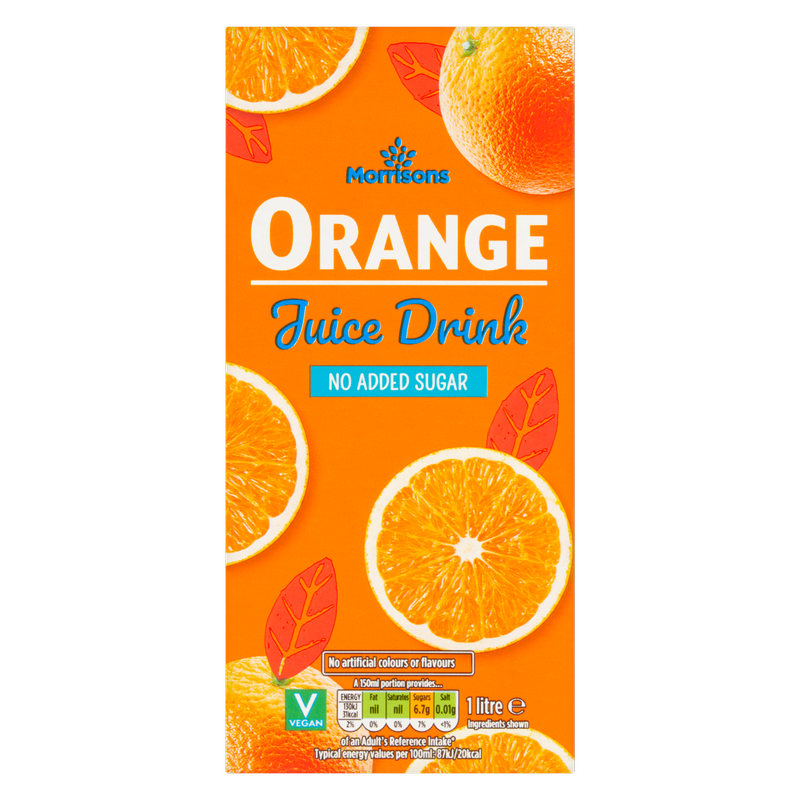 Morrisons No Added Sugar Smooth Orange Juice from Concentrate, 1L