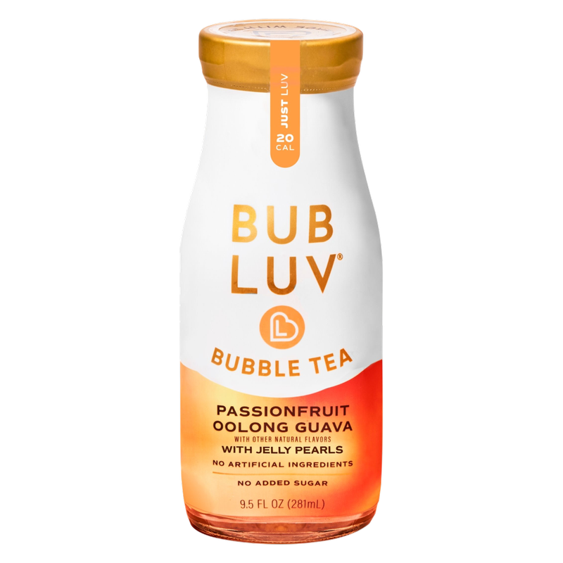 BUBLUV Passionfruit Oolong Guava Low-Sugar Bubble Tea with Jelly Pearls 9.5oz Btl