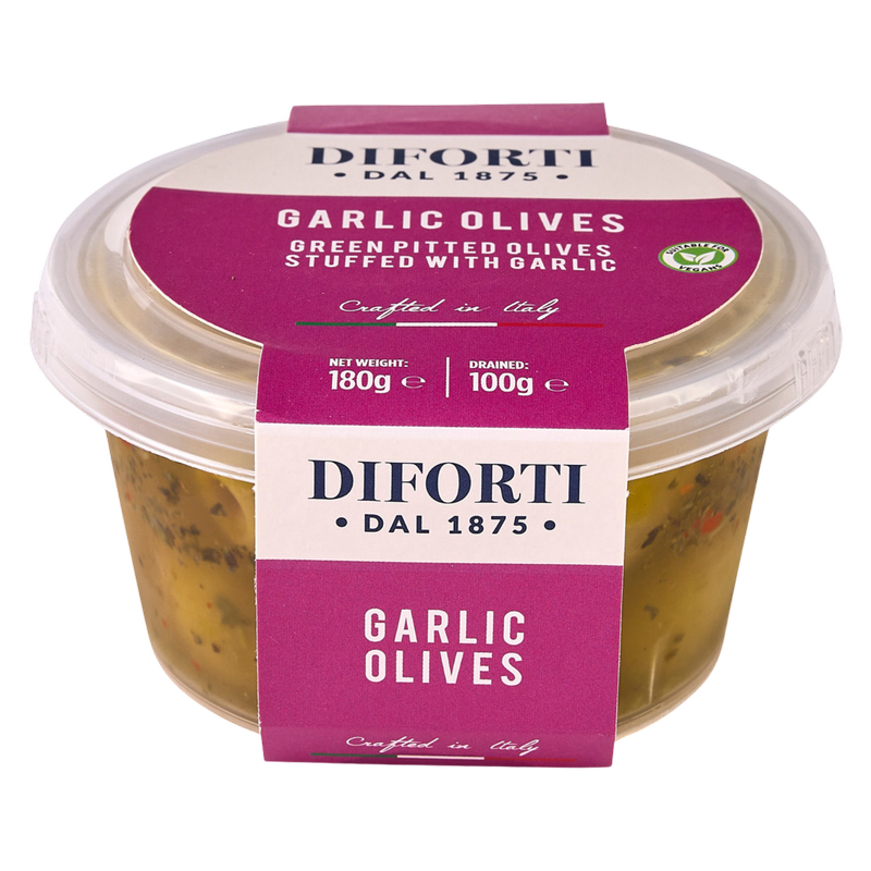 Diforti Garlic Stuffed Olives, 180g