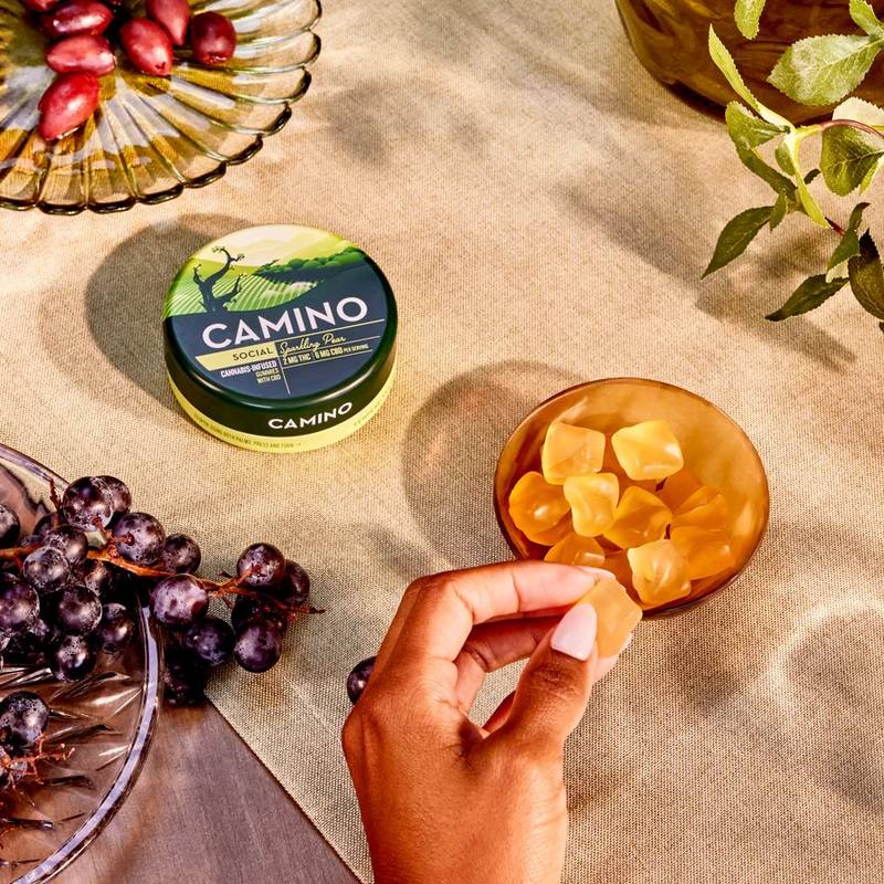 Camino Sparkling Pear 'Social' 2mg THC, 6mg CBD Gummies, 20 Count