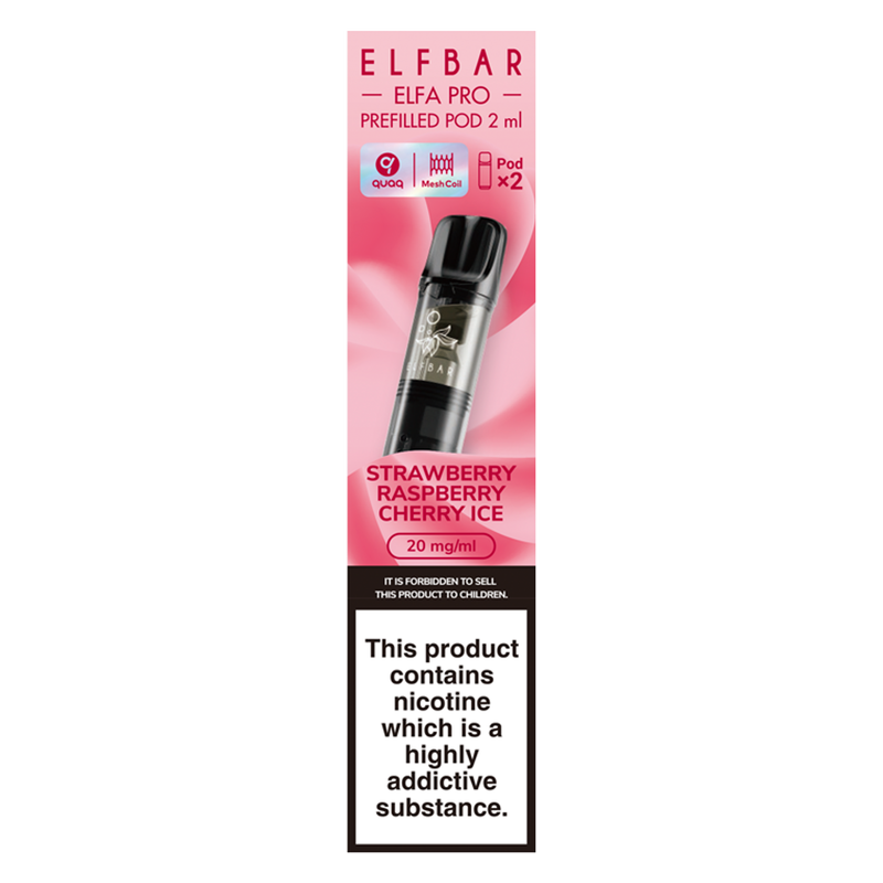 Elf Bar Elfa PRO Prefilled Vape Pods Strawberry Raspberry Cherry Ice 20mg/ml, 2ml