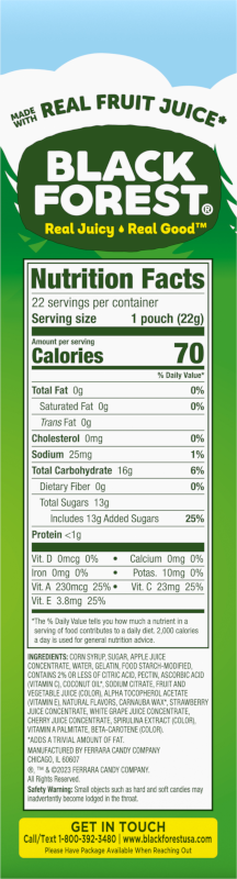 Black Forest Juicy Burst Mixed Fruit, 22ct