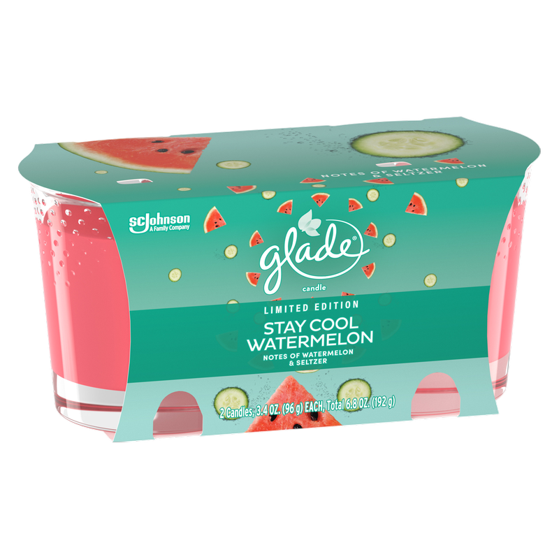 Glade Candle Stay Cool Watermelon 2pk - 6.8 oz