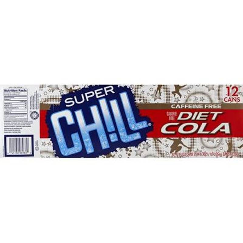 Super Chill Diet Classic Cola Soda 12pk 12oz Can 