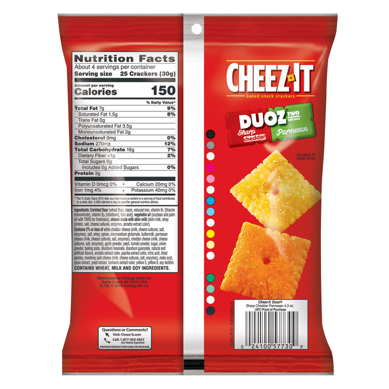 Cheez-It DUOZ Sharp Cheddar & Parmesan Snack Crackers 4.3oz