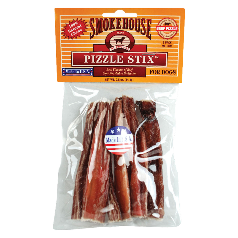 Smokehouse Pizzle Stix Dog Treats 6pk 4in